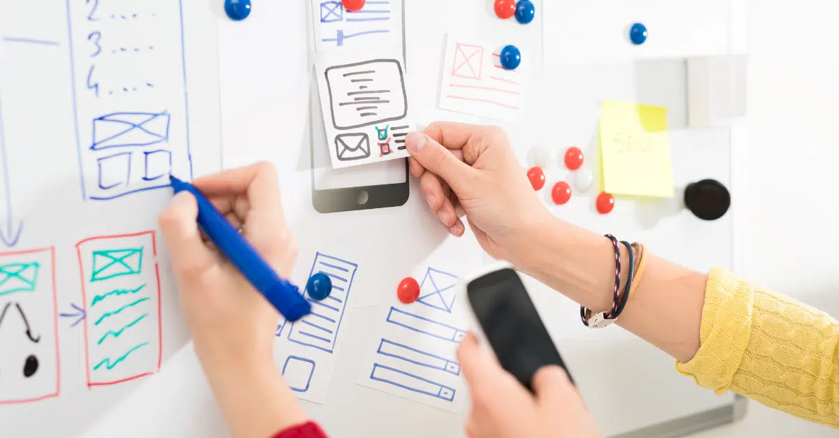 Image of a project board for business mobile app development.